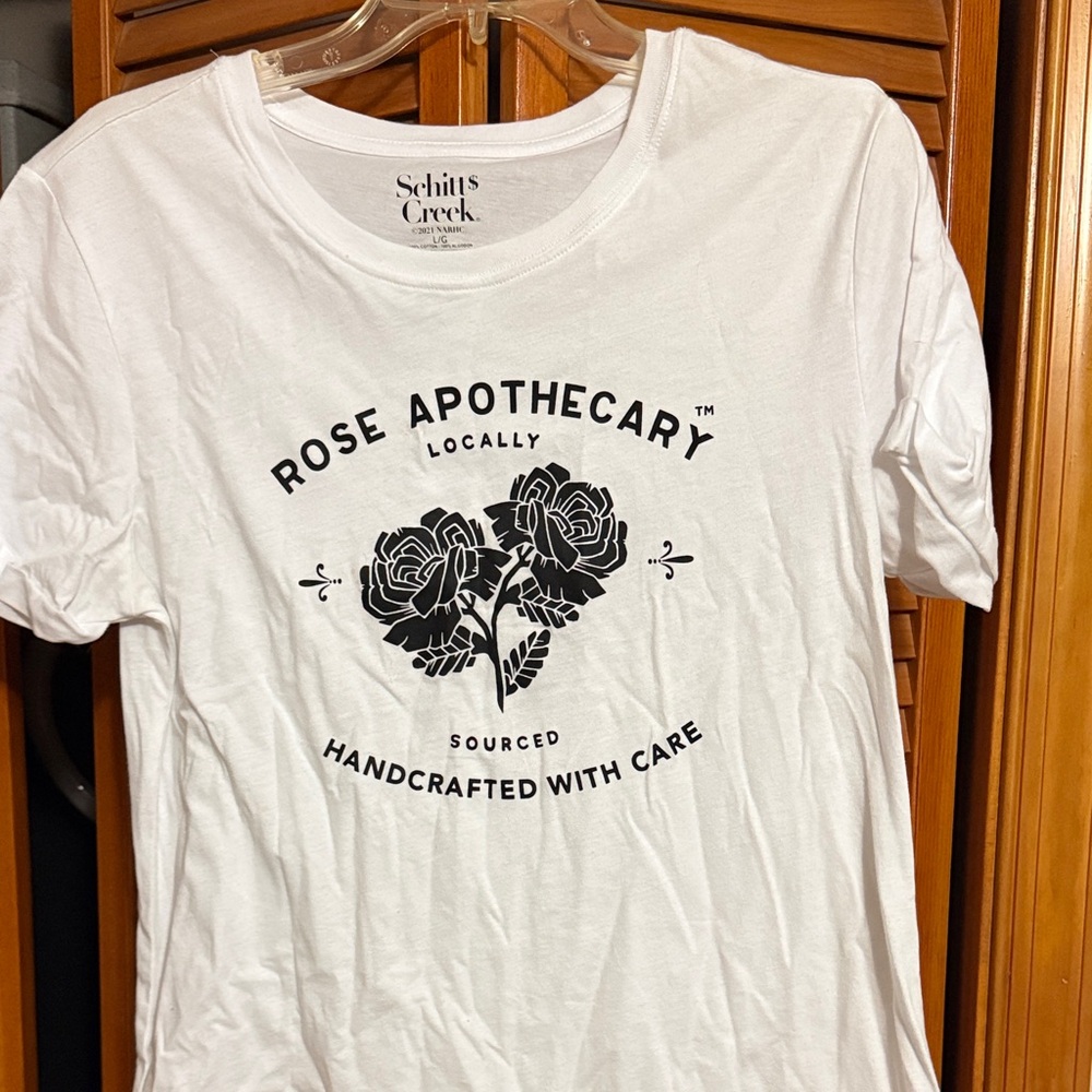 White Schitt's Creek Rose Apothecary T-Shirt